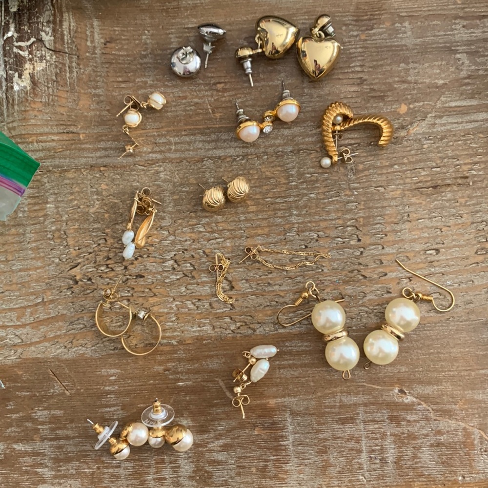 12 pairs of costume earrings